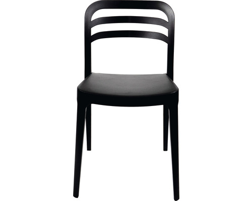 Chaise noire avec motif à lattes dans le dos