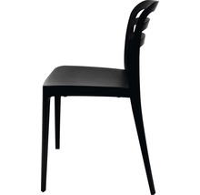 Chaise noire en plastique, vue latérale