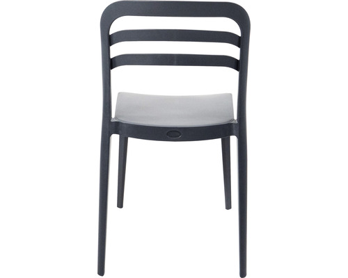 Chaise en plastique avec motif à lattes dans le dos