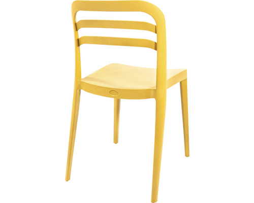 Chaise en plastique jaune avec dossier