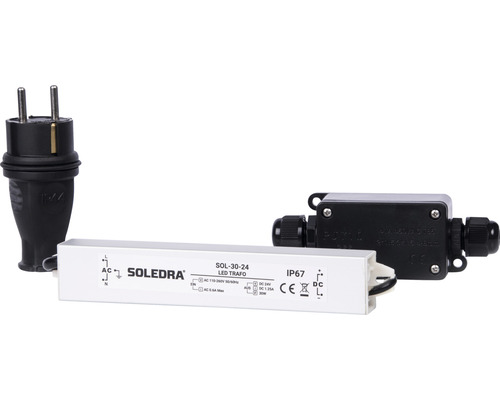 Transformateur LED avec fiche secteur et boîte de jonction