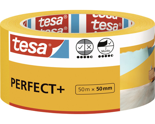 Tesa Perfect+ Malerkrepp Klebeband, 50 Meter mal 50 Millimeter