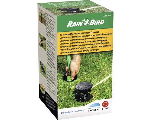 Versenk Impulsregner RainBird Set (Wurfweite 8-12,5 m) Rain Bird Versenkregner mit Schlauchanschluss im Komplettset