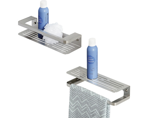 Panier de douche barre porte-serviettes TIGER Caddy acier inoxydable brossé 35 x 7cm 1400830946