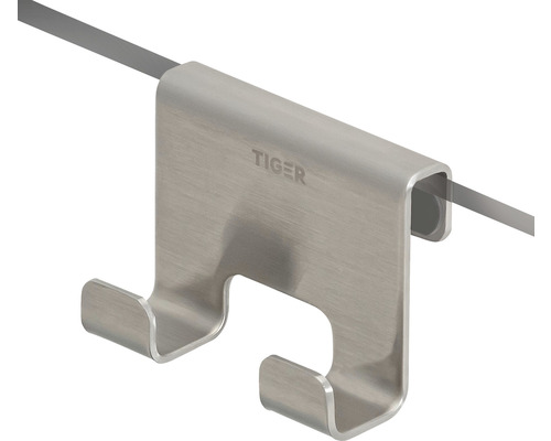 Patère de salle de bains TIGER Caddy acier inoxydable brossé 7 x 5cm 1401230946 Crochet de porte Tiger en acier inoxydable brossé
