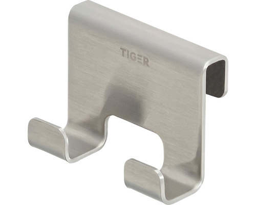 Tiger Logo Türgarderobe mit zwei Haken aus Edelstahl