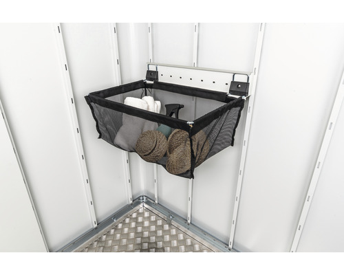 Sac à suspendre biohort pour abri de jardin Neo avec rail mural 55 x 34 x 20 cm Panier de rangement en tissu grillagé pour ranger les outils de jardin ou les outils dans l''abri de jardin