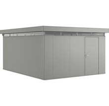 Abri de jardin en métal avec porte et rangée de fenêtres
