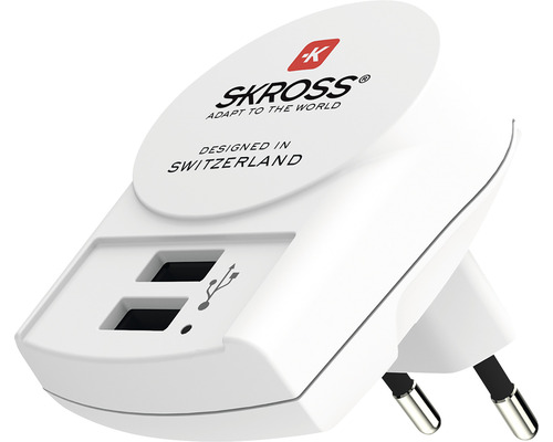 SKROSS Reiseladegerät Europa USB 2 x Type A 2.4 A 5 V
