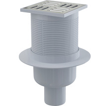 Bodenablauf 105 × 105 mm, mit senkrechten Abgang DN 50 mm, Edelstahl Rost, Kombi- Geruchsverschluss SMART