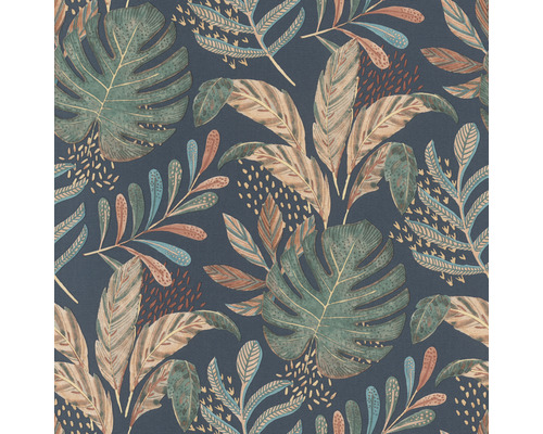 Tapete mit Blättern im Dschungelstil