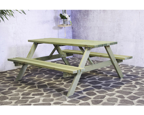 Ensemble de table de jardin SenS-Line garden furniture 8 places comprenant : table, 2x bancs bois bois