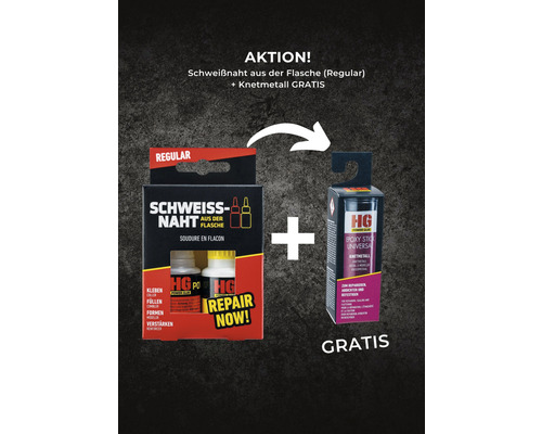 Aktionsangebot: Schweissnaht aus der Flasche Regular plus Knetmetall gratis