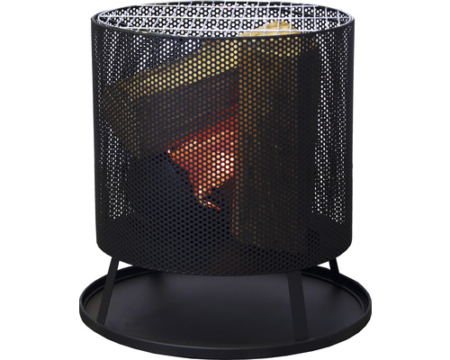 Corbeille à feu SenS-Line garden furniture Roxy 49 x 49 x 50 cm acier noir Brasero en métal avec feu de bois