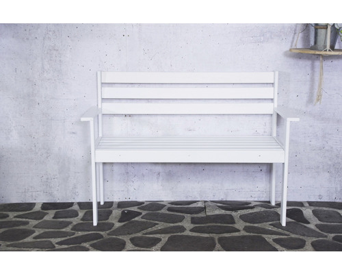 Banc de jardin SenS-Line garden furniture Semmy 50 x 120 x 84 cm bois laqué blanc deux places