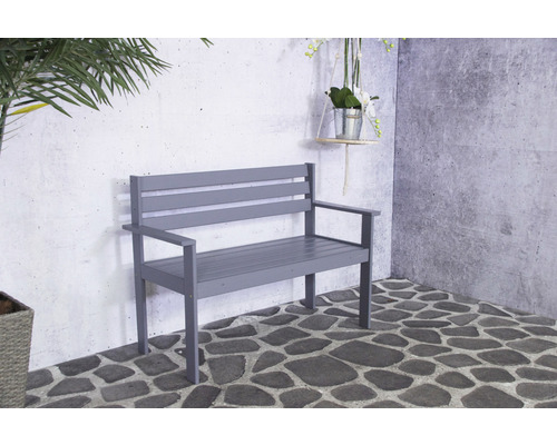 Gartenbank SenS-Line garden furniture Semmy 50 x 120 x 84 cm Holz grau lakiert zweisitzer