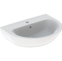 Lavabo en céramique blanc avec trou de robinet et trop-plein