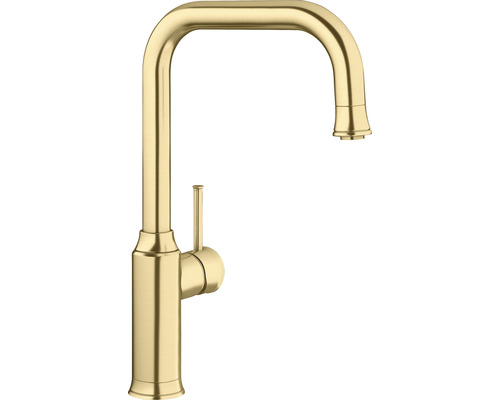 Robinetterie de cuisine haute pression Blanco LIVIA-S PVD satin or 526687 Robinet de cuisine avec bec haut