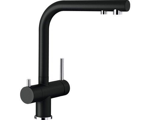 Robinet de cuisine avec filtration d'eau Blanco FONTAS II noir 526157