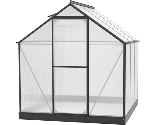 Gewächshaus mit Polycarbonatplatten und Metallrahmen