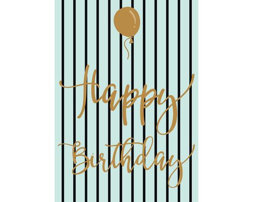Illustration d''une carte d''anniversaire avec un ballon et le texte Joyeux anniversaire