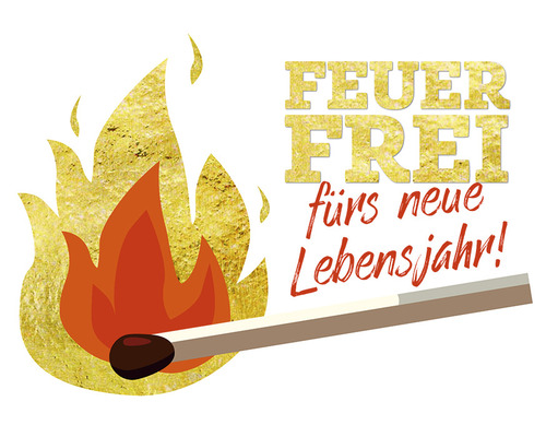 Postkarte, Feuer frei fürs neue Lebensjahr