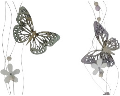 Guirlande décorative de papillons avec fleurs et perles