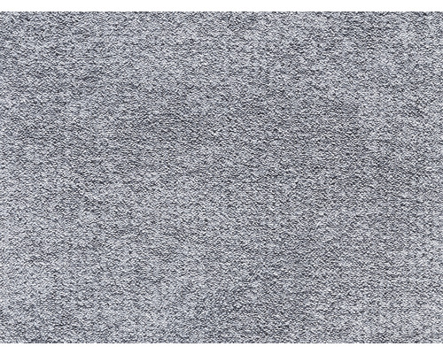 Moquette velours Saimaa gris FB95 largeur 400 cm (au mètre) Gros plan d''un tapis argenté.