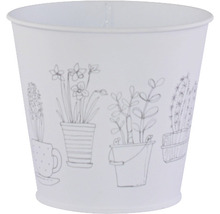 Pot de fleurs en métal avec motifs de plantes