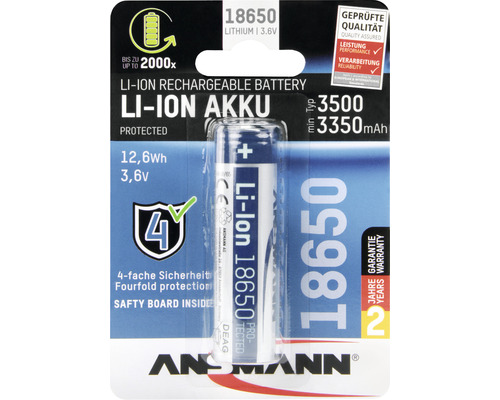 Ansmann Li-Ion Pile rechargeable 18650 3500 mAh