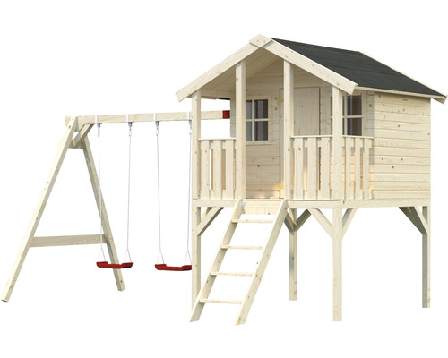 Maisonnette en bois avec balançoire