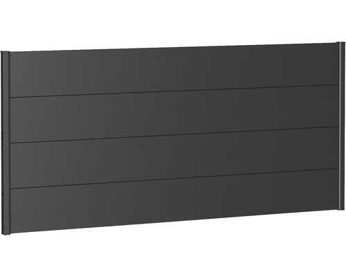 Élément de clôture aluminium biohort 200 x 90 cm gris foncé métallique Panneau de protection visuelle en aluminium