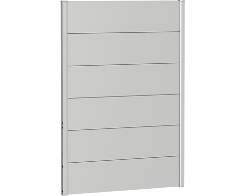 Élément de clôture aluminium biohort 100 x 135 cm argent métallique Panneau de protection visuelle en aluminium avec lamelles horizontales