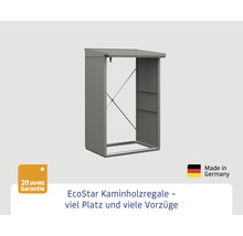 Kaminholzunterstand Hörmann EcoStar Trend-V Typ 1 122,7 x 102,5 x 198,0 cm grau-aluminium
