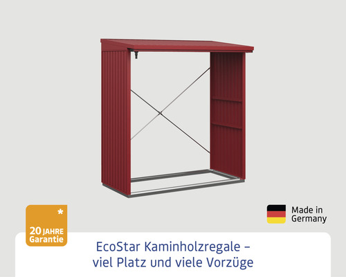 EcoStar Kaminholzregal aus Metall mit 20 Jahre Garantie und Herkunftszeichen Made in Germany