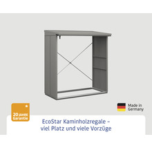 Kaminholzregal aus Metall mit Dach