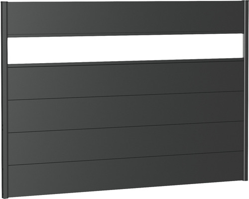 Élément de clôture aluminium biohort avec insert en verre 200 x 135 cm gris foncé métallique Élément de clôture aluminium biohort avec insert en verre 200 x 135 cm gris foncé métallique