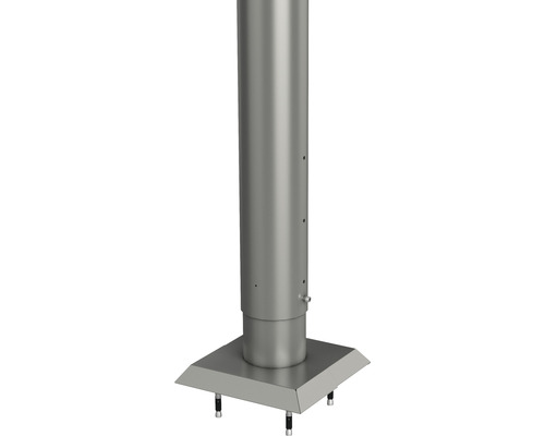 Poteau en aluminium biohort à visser 135 cm Ø 8,5 cm gris quartz métallique Cheminée en acier inoxydable avec plaque de base carrée