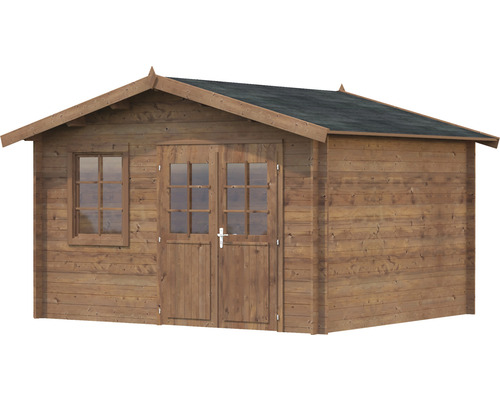 Abri de jardin en bois avec fenêtre et double porte