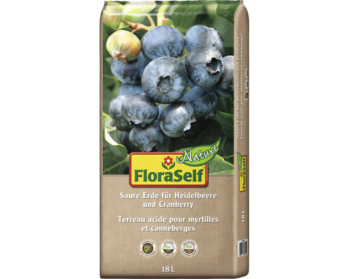 FloraSelf saure Erde für Heidelbeeren und Cranberry, 18 Liter