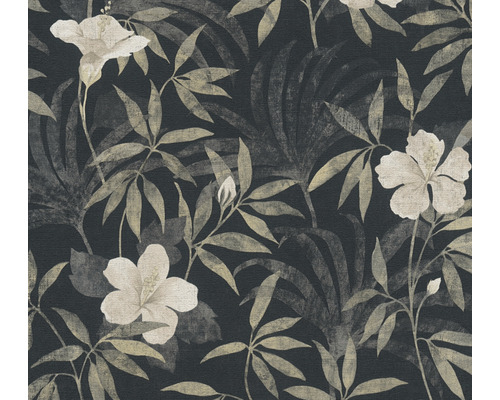 Papier peint intissé 38028-2 Cuba Floral gris noir