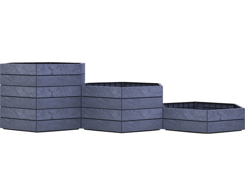 Jardinières hexagonales empilées en pierre pour le jardin