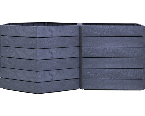 Deux bacs à fleurs en plastique aspect bois