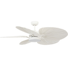 Weisser Deckenventilator mit Flügeln im Blattdesign
