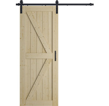 Holzschiebetür mit Z-Muster und Schiebetürbeschlag