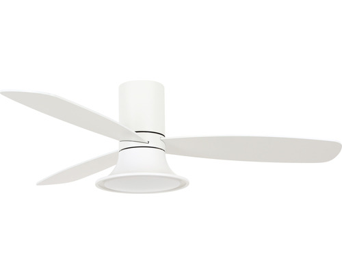 Ventilateur de plafond avec éclairage Flusso LED WH Ø 132 cm 32 W métal blanc Ventilateur de plafond à trois pales