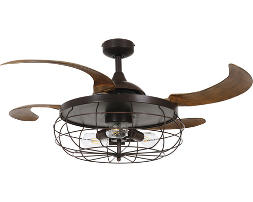 Ventilateur de plafond avec éclairage Industri LED CHR Ø 122 cm 60 W métal foncé lilas