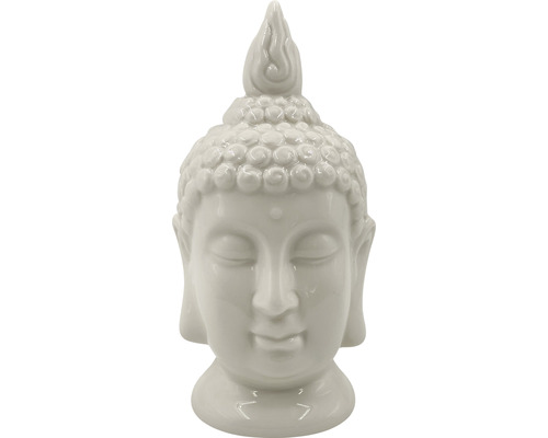 Tête Bouddha porcelaine blanc h 17,7 cm