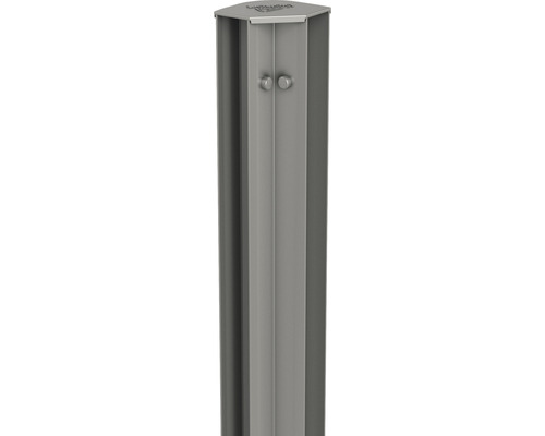 Profilé d'angle aluminium biohort MAXI pour DaVinci gris quartz métallique Poteau pour éléments de clôture