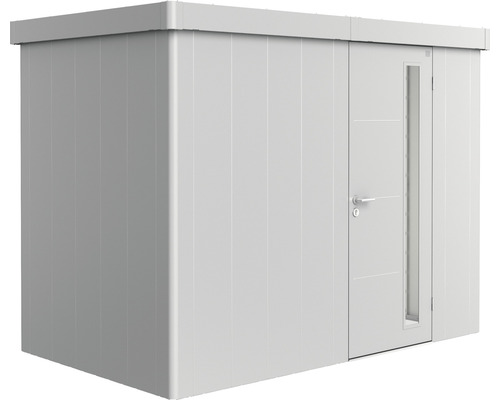 Abri de jardin biohort Neo 1C porte standard 291,5 x 179,5 cm argent métallique